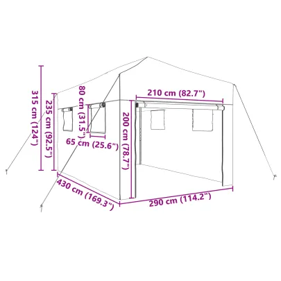 Seră Pliabilă Verde 290x430x315 cm Oțel | Livrare Gratuită