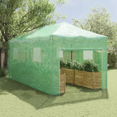 Seră Pop-up Verde 290x580x315 cm | Oțel Rezistent | Livrare Gratuită