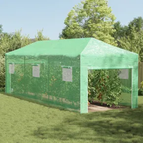 Seră Verde Pliabilă cu Acoperiș Manual | Oțel Rezistent