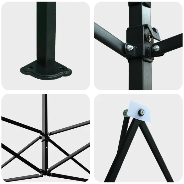 Seră Verde Pliabilă cu Acoperiș Manual | Oțel Rezistent