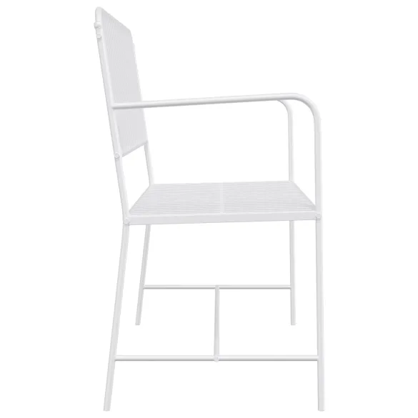 Bancă Albă Metalică Exterior - Rezistentă și Elegantă