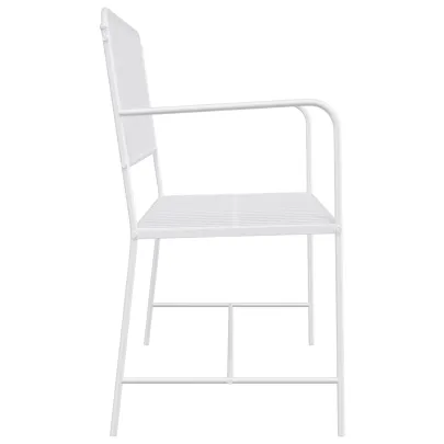 Bancă Albă Metalică Exterior - Rezistentă și Elegantă