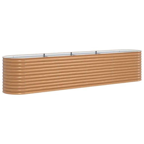 Ghiveci Ridicat Grădină Oțel Galvanizat Aspect Lemn