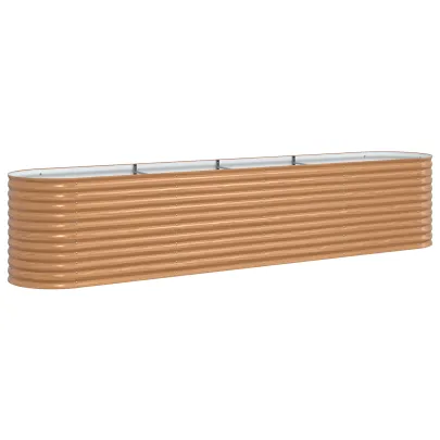 Ghiveci Ridicat Grădină Oțel Galvanizat Aspect Lemn