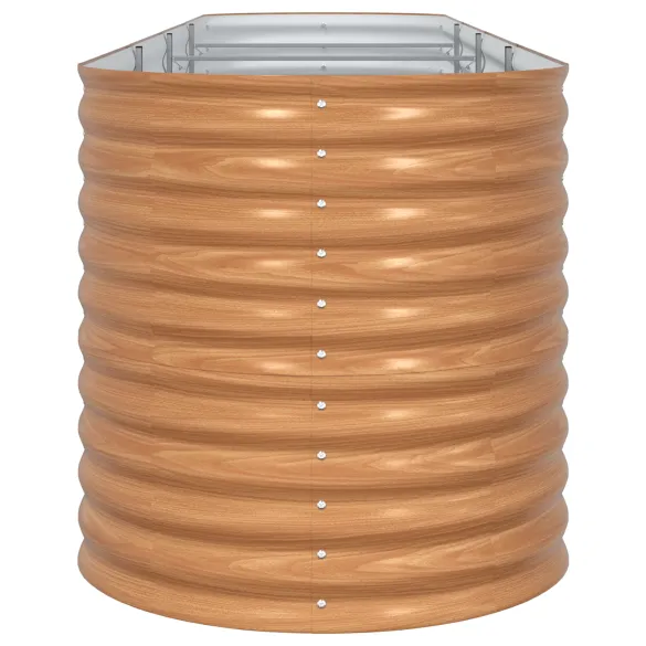 Ghiveci Ridicat Grădină Oțel Galvanizat Aspect Lemn