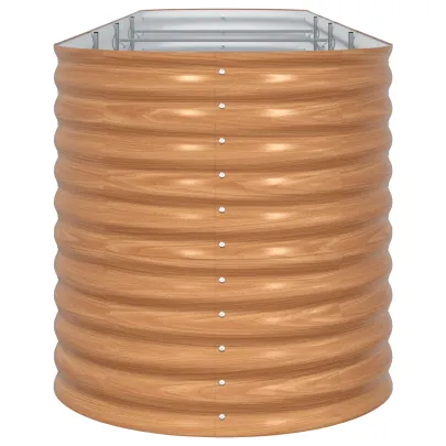 Ghiveci Ridicat Grădină Oțel Galvanizat Aspect Lemn