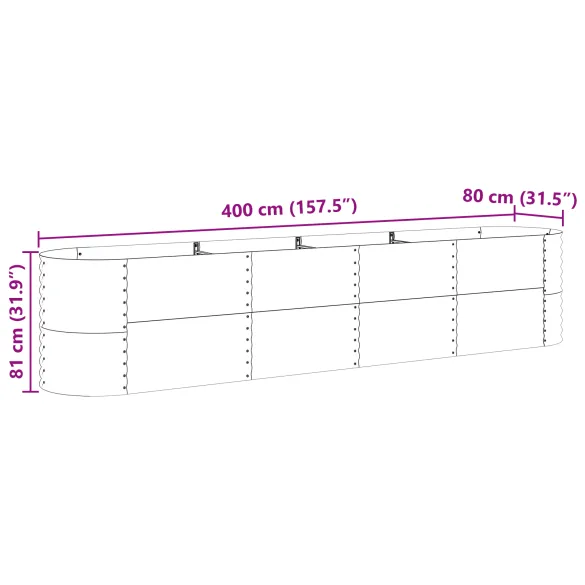 Ghiveci Ridicat Grădină Oțel Galvanizat Aspect Lemn