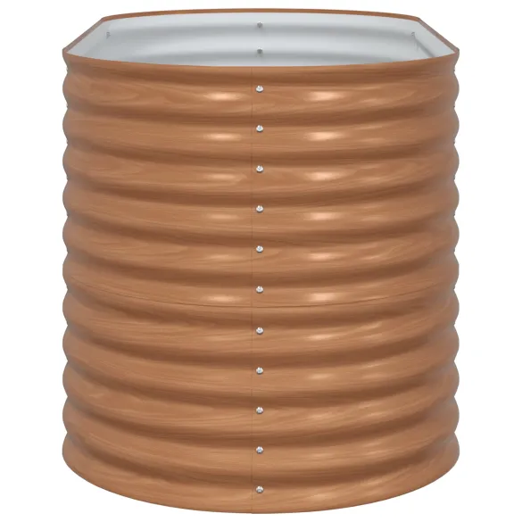 Nisip de grădină ridicat maro metalic cu aspect de lemn