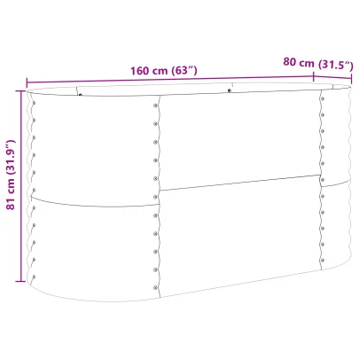Nisip de grădină ridicat maro metalic cu aspect de lemn
