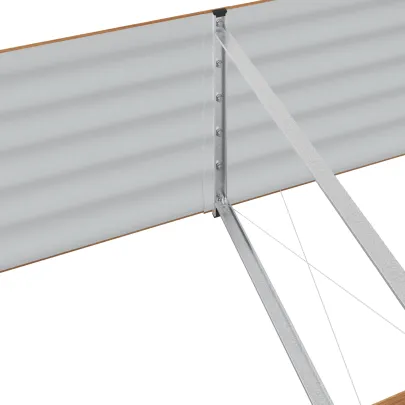 Pat Ridicat Grădină Metal Aspect Lemn | Livrare Gratuită