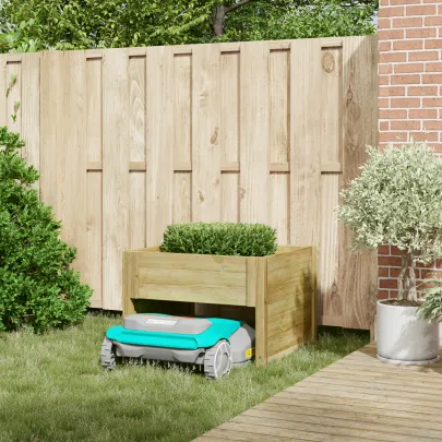 Garaj Lemn Mașină Tuns Iarbă Robotică cu Planter