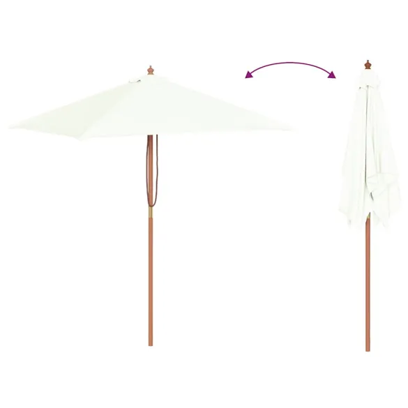Umbrelă de soare exterior lemn | Protecție UV | Livrare gratuită