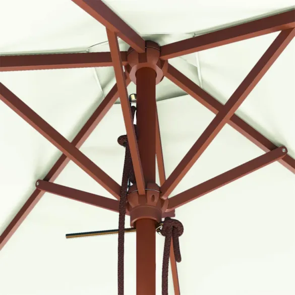 Umbrelă de soare exterior lemn | Protecție UV | Livrare gratuită