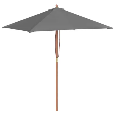 Umbrelă de soare exterior lemn 150x200 cm antracit - Cumpără acum
