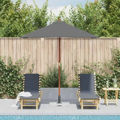 Umbrelă de soare exterior lemn 150x200 cm antracit - Cumpără acum