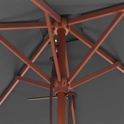 Umbrelă de soare exterior lemn 150x200 cm antracit - Cumpără acum