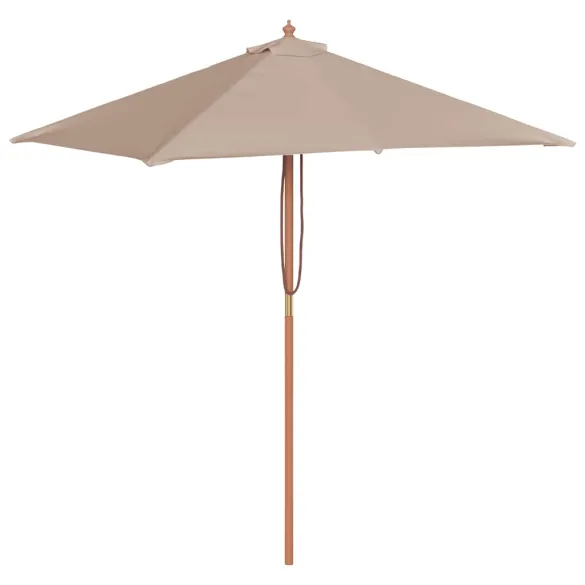 Umbrelă de soare exterior lemn gri taupe | Livrare gratuită