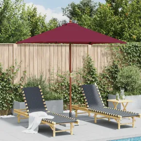 Umbrelă de soare lemn 150x200 cm roșu bordo - Livrare gratuită
