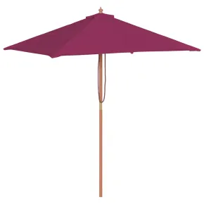 Umbrelă de soare lemn 150x200 cm roșu bordo - Livrare gratuită 2