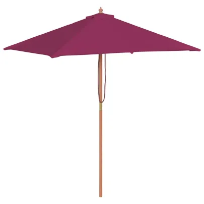 Umbrelă de soare lemn 150x200 cm roșu bordo - Livrare gratuită