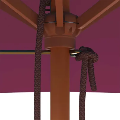 Umbrelă de soare lemn 150x200 cm roșu bordo - Livrare gratuită