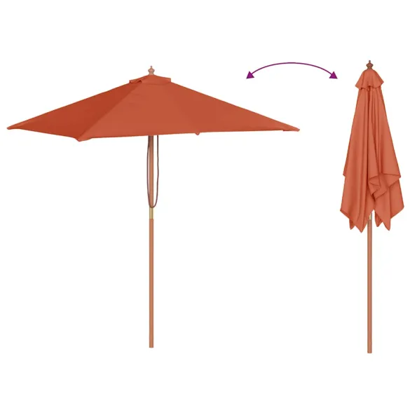 Umbrelă de soare lemn 150x200 cm - Protecție UV - Livrare Gratuită