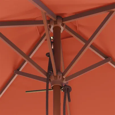 Umbrelă de soare lemn 150x200 cm - Protecție UV - Livrare Gratuită