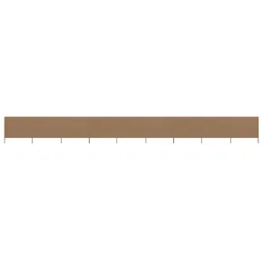 Paravan Anti-Vânt Textil 9 Panouri Gri Taupe - 1200x80 cm
