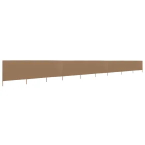 Paravan Anti-Vânt Textil 9 Panouri Gri Taupe - 1200x80 cm 2