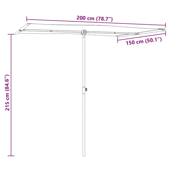 Umbrelă de Grădină cu Stâlp Aluminiu Verde | Livrare Gratuită Umbrelă de Grădină cu Stâlp Aluminiu Verde | Livrare Gratuită