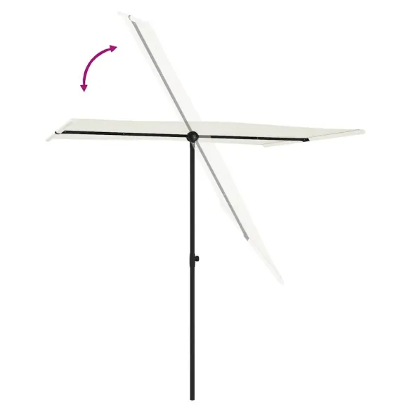 Umbrelă Grădină Aluminiu Albă 2x1.5m - Livrare Gratuită Umbrelă Grădină Aluminiu Albă 2x1.5m - Livrare Gratuită