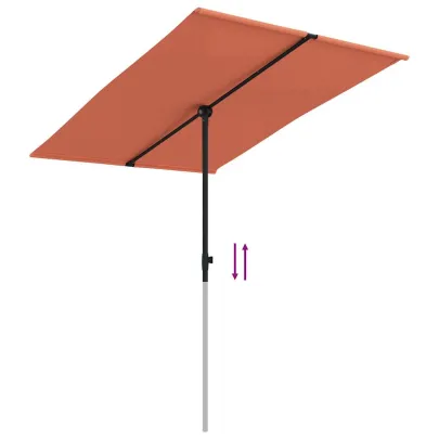 Umbrelă Grădină Aluminiu Cărămiziu 200x150 cm - Livrare Gratuită