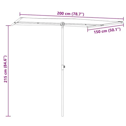 Umbrelă Grădină Aluminiu Cărămiziu 200x150 cm - Livrare Gratuită