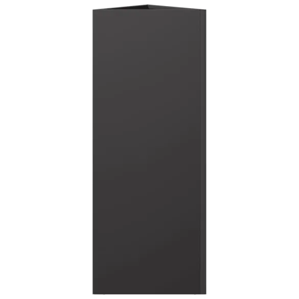 Jardinieră Grădină Triunghiulară Oțel Negru - Livrare Gratuită