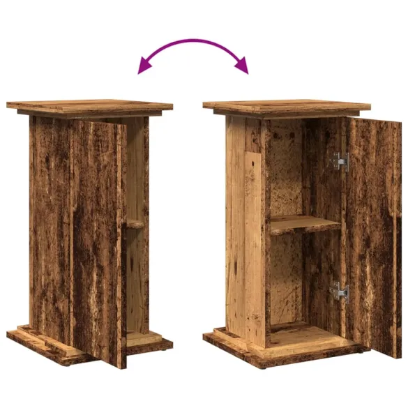 Suport prezentare cu depozitare lemn vechi 31x30x60 cm