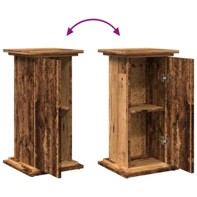 Suport prezentare cu depozitare lemn vechi 31x30x60 cm