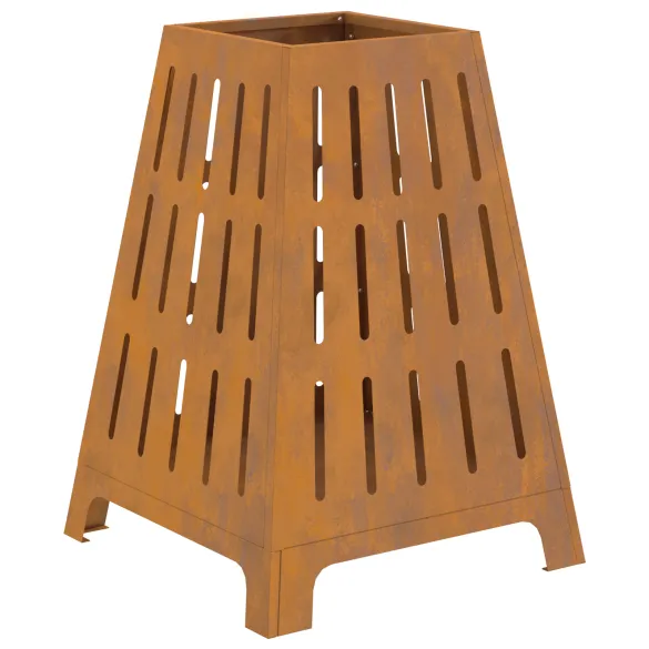 Vatră de foc pătrată din oțel corten - 50x50x70 cm Vatră de foc pătrată din oțel corten - 50x50x70 cm