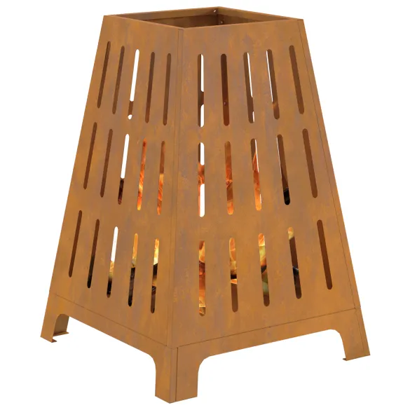 Vatră de foc pătrată din oțel corten - 50x50x70 cm Vatră de foc pătrată din oțel corten - 50x50x70 cm