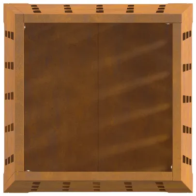 Vatră de foc pătrată din oțel corten - 50x50x70 cm