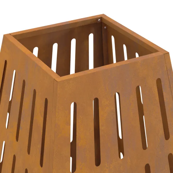 Vatră de foc pătrată din oțel corten - 50x50x70 cm Vatră de foc pătrată din oțel corten - 50x50x70 cm