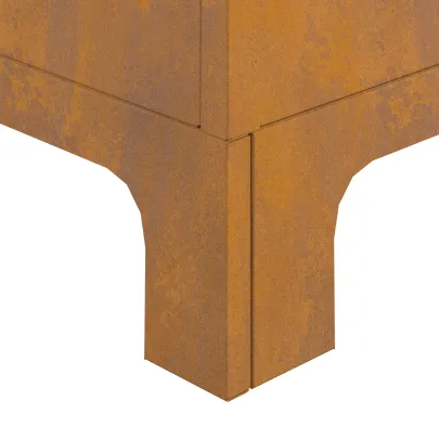 Vatră de foc pătrată din oțel corten - 50x50x70 cm