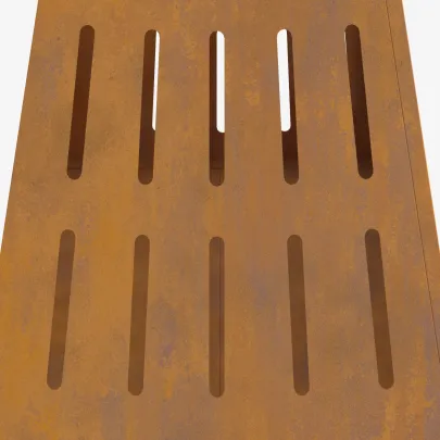 Vatră de foc pătrată din oțel corten - 50x50x70 cm