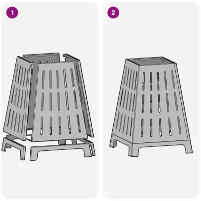 Vatră de foc pătrată din oțel corten - 50x50x70 cm