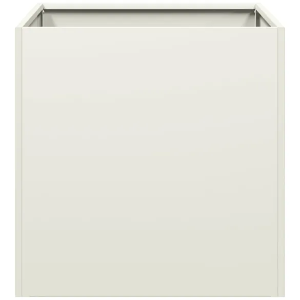 Jardinieră Albă Oțel Laminat la Rece 40x40x40 cm - Livrare Gratuită