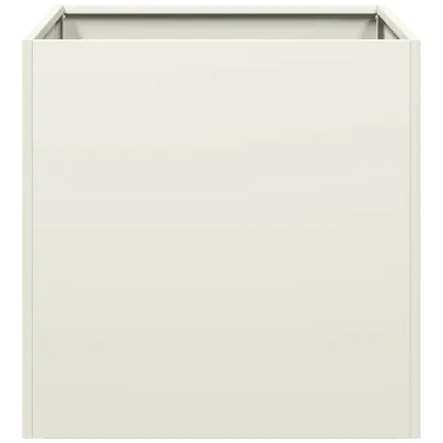 Jardinieră Albă Oțel Laminat la Rece 40x40x40 cm - Livrare Gratuită