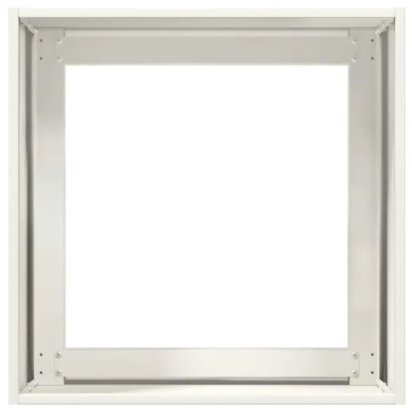 Jardinieră Albă Oțel Laminat la Rece 40x40x40 cm - Livrare Gratuită