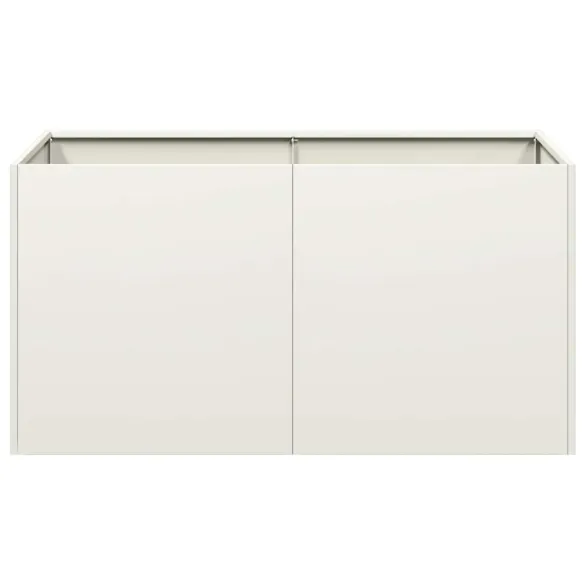 Jardinieră Albă Oțel 80x40x40 cm - Livrare Gratuită