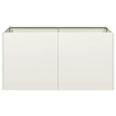 Jardinieră Albă Oțel 80x40x40 cm - Livrare Gratuită