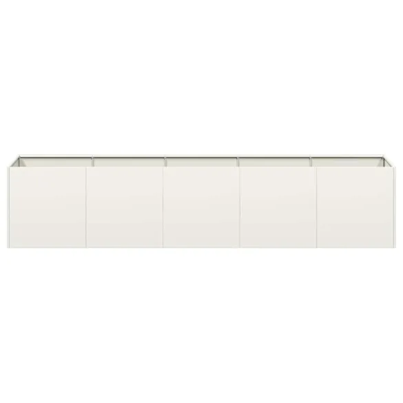 Jardinier Alb Oțel Laminat la Rece 200x40x40 cm