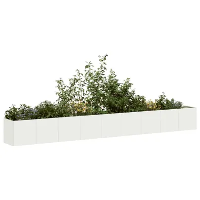 Jardinier Alb Oțel Laminat la Rece 360x40x40 cm - Comandă Online